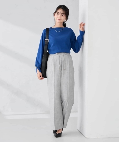 a.v.v(アーヴェヴェ)の「【WEB限定】ボートネックパフスリーブスプリングニット(ニット/セーター・レディース・ライラック/アイボリー/ブラック/ブルー/グレー/ピンク・36/38/42/40)」の11枚目の写真