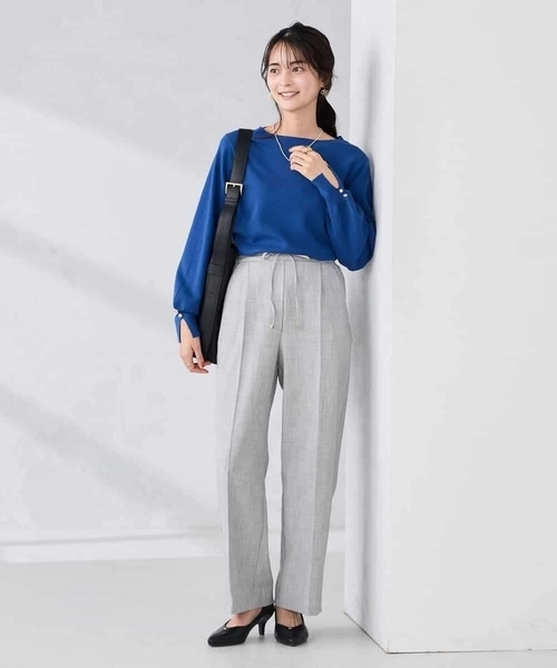 a.v.v(アーヴェヴェ)の「【WEB限定】ボートネックパフスリーブスプリングニット(ニット/セーター・レディース・ライラック/アイボリー/ブラック/ブルー/グレー/ピンク・36/38/42/40)」の12枚目の写真