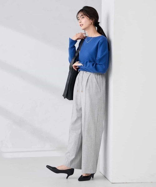 a.v.v(アーヴェヴェ)の「【WEB限定】ボートネックパフスリーブスプリングニット(ニット/セーター・レディース・ライラック/アイボリー/ブラック/ブルー/グレー/ピンク・36/38/42/40)」の13枚目の写真