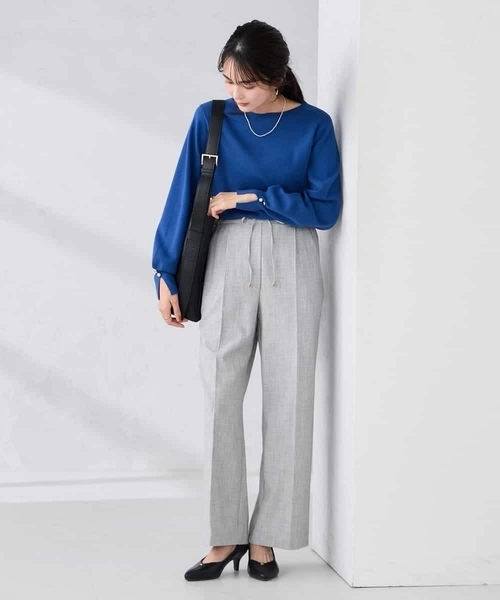 a.v.v(アーヴェヴェ)の「【WEB限定】ボートネックパフスリーブスプリングニット(ニット/セーター・レディース・ライラック/アイボリー/ブラック/ブルー/グレー/ピンク・36/38/42/40)」の14枚目の写真