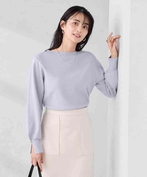 a.v.v(アーヴェヴェ)の「【WEB限定】ボートネックパフスリーブスプリングニット(ニット/セーター・レディース・ライラック/アイボリー/ブラック/ブルー/グレー/ピンク・36/38/42/40)」の16枚目の写真