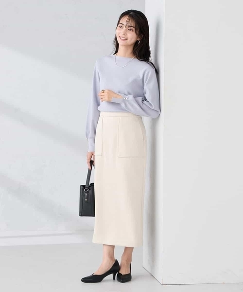 a.v.v(アーヴェヴェ)の「【WEB限定】ボートネックパフスリーブスプリングニット(ニット/セーター・レディース・ライラック/アイボリー/ブラック/ブルー/グレー/ピンク・36/38/42/40)」の18枚目の写真