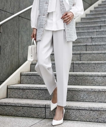 MK MICHEL KLEIN | ダブルクロス テーパードパンツ/セットアップ対応/防シワ/ストレッチ/洗える(その他パンツ)