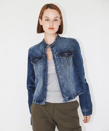 THE VERLIN（ザベルリン）の「MANDARINE COLLAR DENIM JACKET - BLUE（デニムジャケット）」