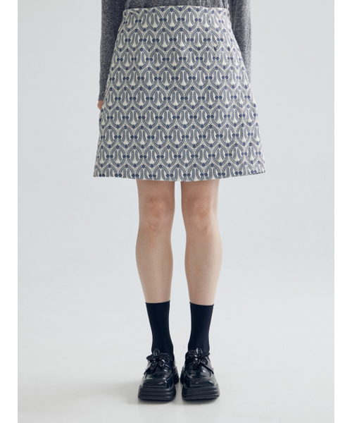 BOMNAL BOUTIQUE（ボムナルブティック）の「ジャカードスカート _ ブルー（スカート・レディース・その他・SMALL/MEDIUM）」の3枚目の写真
