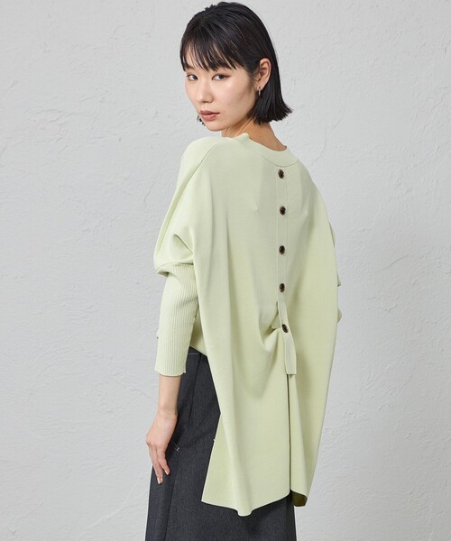 CAST:（キャストコロン）の「【1枚で着映える/セットアップ対応】バックボタンニット（ニット/セーター・レディース・ピンク系その他2/ホワイト/グリーン/ブラック・M）」の3枚目の写真