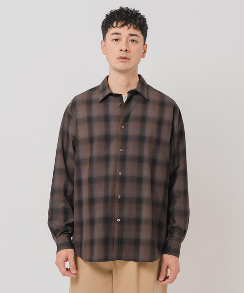 SUPER 120's ウール チェック レギュラー シャツ（シャツ/ブラウス