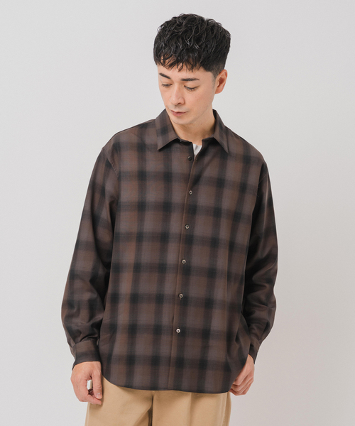 SUPER 120's ウール チェック レギュラー シャツ（シャツ/ブラウス