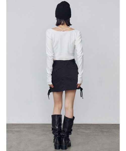 EMODA（エモダ）の「2WAYストリングリブトップス（Tシャツ/カットソー・レディース・イエロー/グレー/ブラック/ホワイト・FREE）」の16枚目の写真