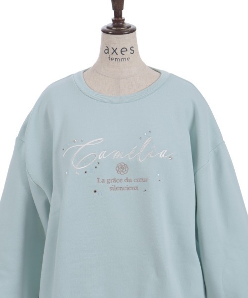 axes femme（アクシーズファム）の「コットンレース裏起毛トレーナー（スウェット・レディース・キナリ/ベージュ/ミント/杢グレー・FREE）」の5枚目の写真