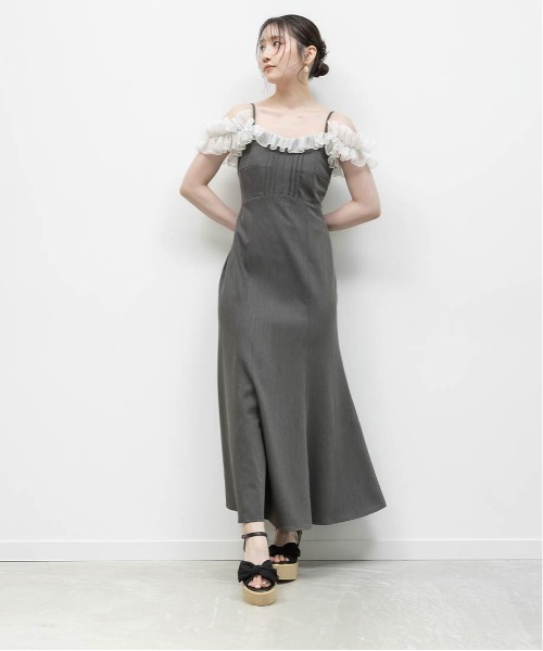 RANDA（ランダ）の「レースフリルマーメイドキャミワンピース（ワンピース・レディース・ブラック/グレー/ベージュ・0/1）」の16枚目の写真