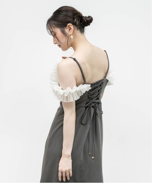 RANDA（ランダ）の「レースフリルマーメイドキャミワンピース（ワンピース・レディース・ブラック/グレー/ベージュ・0/1）」の18枚目の写真