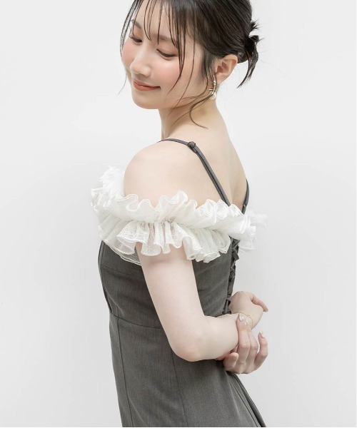 RANDA（ランダ）の「レースフリルマーメイドキャミワンピース（ワンピース・レディース・ブラック/グレー/ベージュ・0/1）」の19枚目の写真
