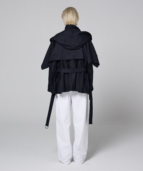 MMAM（ムアム）の「Short trench coat（テーラードジャケット・レディース・ネイビー・FREE）」の4枚目の写真
