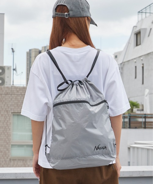 NANGA（ナンガ）の「NANGA/ナンガ Fibermax TUL KNAPSACK パッカブル ナップサック 秋 秋服 2026年秋冬（ショルダーバッグ・メンズ・イエロー/グレー/ブラック・FREE）」の6枚目の写真