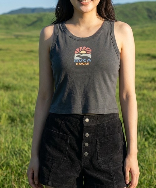 RVCA（ルーカ）の「【RVCA/ルーカ】　HAWAII FLOW TANK　ショート丈　タンクトップ（タンクトップ・レディース・ホワイト/ブラック・LARGE/MEDIUM/SMALL）」の2枚目の写真