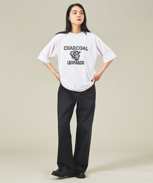 Rouge vif la cle（ルージュヴィフラクレ）の「【Americana/アメリカーナ×ORIGINAL Charcoal/オリジナル チャコール】Leopards Pocket　TechT -Shirt/Tシャツ（Tシャツ/カットソー・レディース・ホワイト/チャコールグレー・フリー）」の5枚目の写真