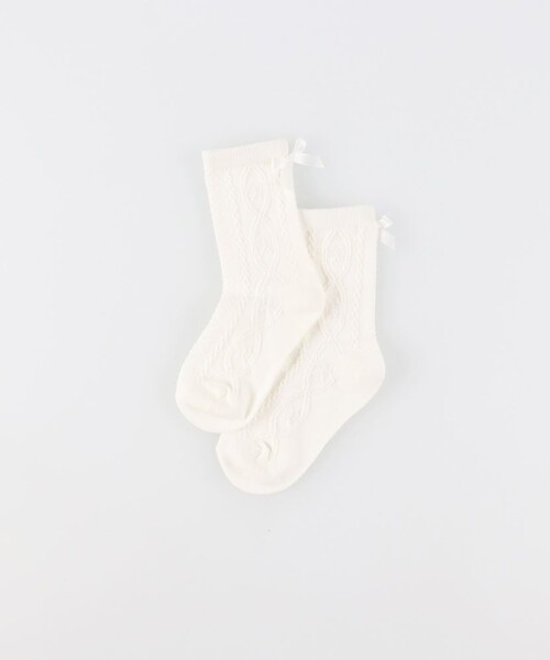 BRANSHES(ブランシェス)の「バックリボンソックス(ソックス/靴下・キッズ・ブラック/アイボリー・19-21㎝/16-18㎝/13-15㎝)」の3枚目の写真