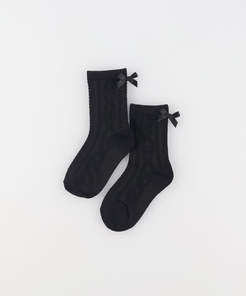BRANSHES(ブランシェス)の「バックリボンソックス(ソックス/靴下・キッズ・ブラック/アイボリー・19-21㎝/16-18㎝/13-15㎝)」の9枚目の写真