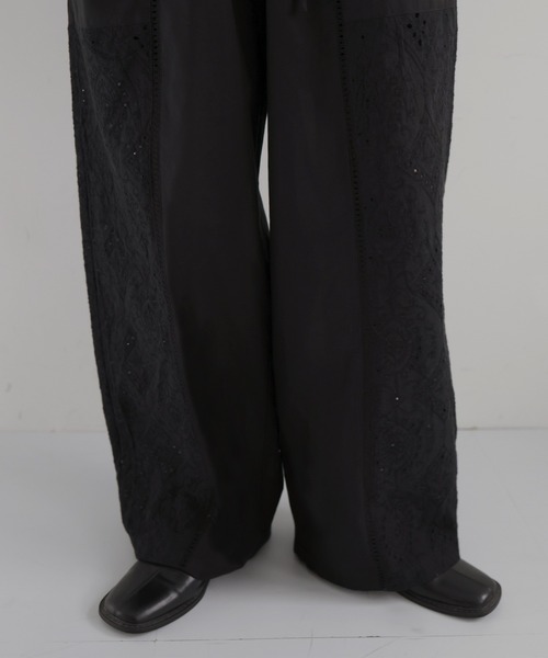 hellam(へラム)の「刺繍レースイージーパンツ(その他パンツ・レディース・ブラック/ホワイト・FREE)」の8枚目の写真