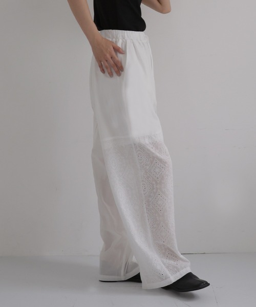 hellam(へラム)の「刺繍レースイージーパンツ(その他パンツ・レディース・ブラック/ホワイト・FREE)」の12枚目の写真