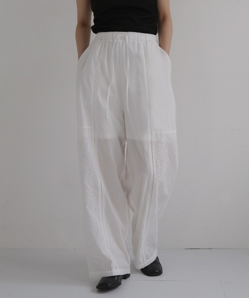 hellam(へラム)の「刺繍レースイージーパンツ(その他パンツ・レディース・ブラック/ホワイト・FREE)」の14枚目の写真