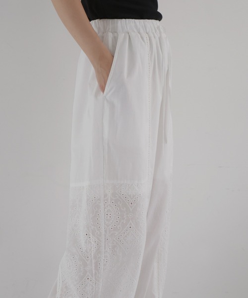 hellam(へラム)の「刺繍レースイージーパンツ(その他パンツ・レディース・ブラック/ホワイト・FREE)」の18枚目の写真