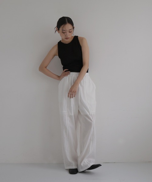 hellam(へラム)の「刺繍レースイージーパンツ(その他パンツ・レディース・ブラック/ホワイト・FREE)」の21枚目の写真