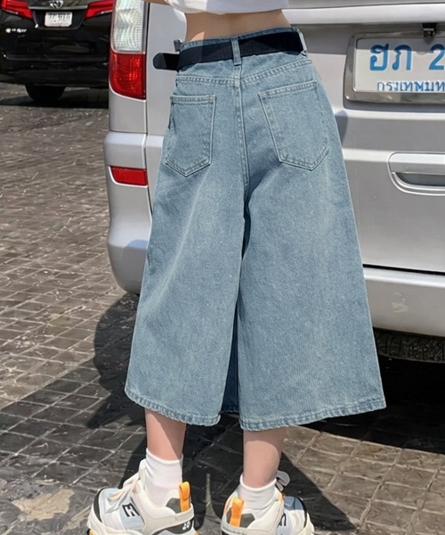 NANEA(ナネア)の「デニムワイドハーフパンツ(デニムパンツ・レディース・ブルー/ネイビー・SMALL/MEDIUM/LARGE/X-SMALL)」の12枚目の写真