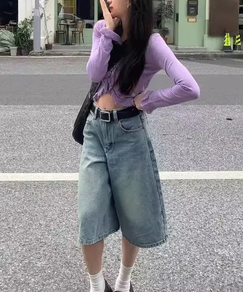 NANEA(ナネア)の「デニムワイドハーフパンツ(デニムパンツ・レディース・ブルー/ネイビー・SMALL/MEDIUM/LARGE/X-SMALL)」の20枚目の写真