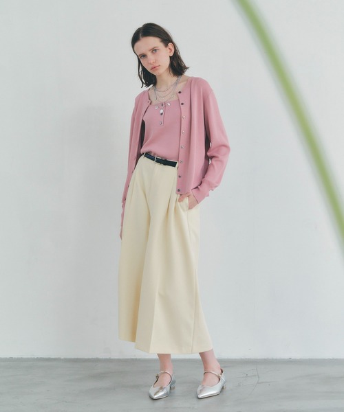 YECCA VECCA（イェッカヴェッカ）の「ベルトSETクロップド丈パンツ（その他パンツ・レディース・モカ/アイボリー/ブラック・FREE）」の6枚目の写真