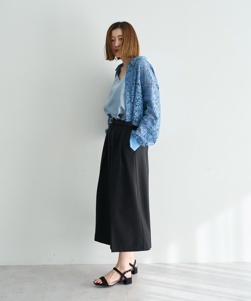 YECCA VECCA（イェッカヴェッカ）の「ベルトSETクロップド丈パンツ（その他パンツ・レディース・モカ/アイボリー/ブラック・FREE）」の18枚目の写真