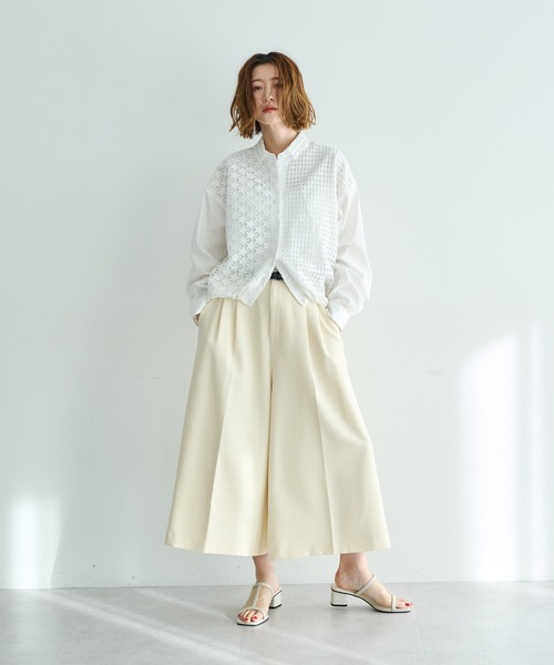 YECCA VECCA（イェッカヴェッカ）の「ベルトSETクロップド丈パンツ（その他パンツ・レディース・モカ/アイボリー/ブラック・FREE）」の12枚目の写真