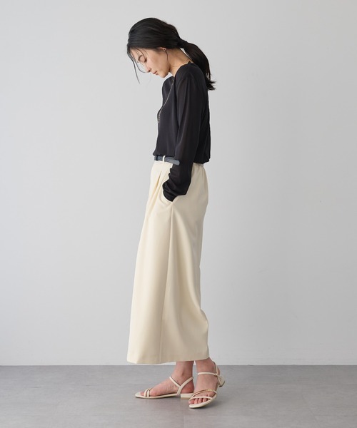 YECCA VECCA（イェッカヴェッカ）の「ベルトSETクロップド丈パンツ（その他パンツ・レディース・モカ/アイボリー/ブラック・FREE）」の10枚目の写真