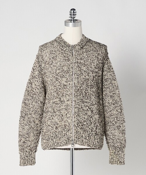 LOEFF(ロエフ)の「<LOEFF>ストローヤーン ライク カーディガン UNISEX(カーディガン/ボレロ・レディース・パープル/ダークブラウン・2/1/0)」の2枚目の写真