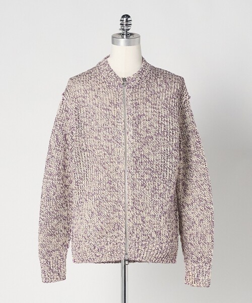 LOEFF(ロエフ)の「<LOEFF>ストローヤーン ライク カーディガン UNISEX(カーディガン/ボレロ・レディース・パープル/ダークブラウン・2/1/0)」の1枚目の写真