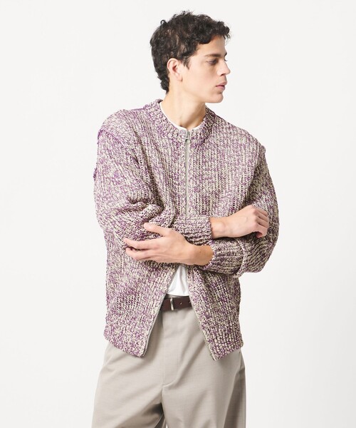 LOEFF(ロエフ)の「<LOEFF>ストローヤーン ライク カーディガン UNISEX(カーディガン/ボレロ・レディース・パープル/ダークブラウン・2/1/0)」の21枚目の写真