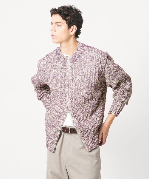 LOEFF(ロエフ)の「<LOEFF>ストローヤーン ライク カーディガン UNISEX(カーディガン/ボレロ・レディース・パープル/ダークブラウン・2/1/0)」の22枚目の写真