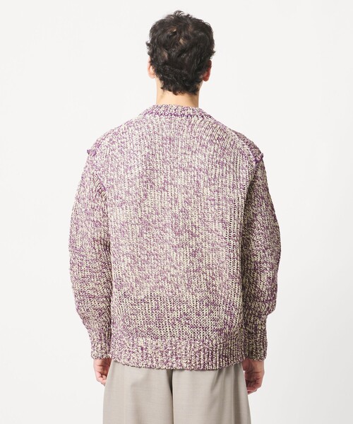 LOEFF(ロエフ)の「<LOEFF>ストローヤーン ライク カーディガン UNISEX(カーディガン/ボレロ・レディース・パープル/ダークブラウン・2/1/0)」の3枚目の写真