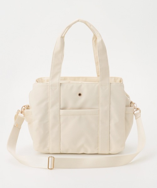 Honeys(ハニーズ)の「【非フッ素撥水加工】撥水両あおりA4トート(トートバッグ・レディース・ライトカーキ/ブラック/アイボリー・FREE)」の9枚目の写真