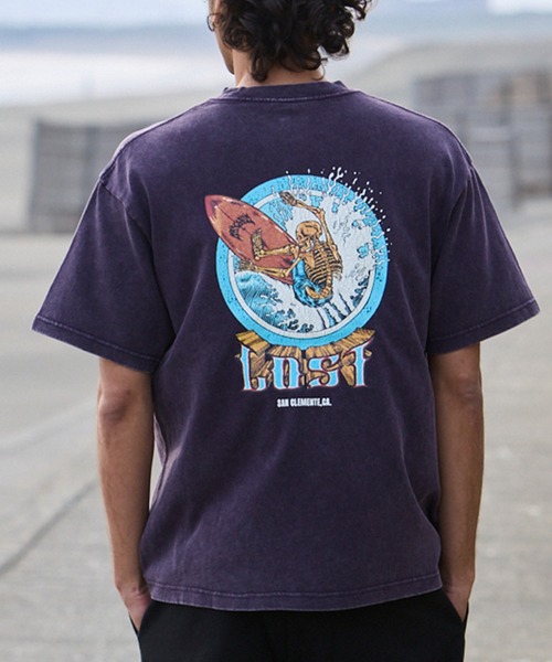 lost(ロスト)の「lost/ロスト メンズ 半袖 Tシャツ LM6S-2114(Tシャツ/カットソー・メンズ・パープル系その他/ホワイト/ブラック/ブラック系その他・M/XL/L)」の4枚目の写真