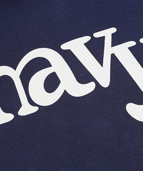 NOWLE（ノウル）の「【NOWLE】navy 筆記体デザイン ロゴ プリント プルオーバーパーカー（パーカー・メンズ・ネイビー・X-LARGE/LARGE/MEDIUM/SMALL）」の11枚目の写真