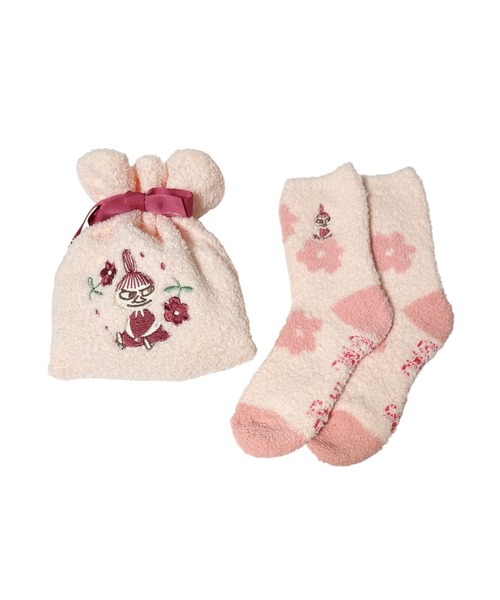 MOOMIN（ムーミン）の「【 MOOMIN 】 もこもこソックスイン巾着 22W11（ソックス/靴下・レディース・ピンク/ブルーグリーン・23-25cm）」の7枚目の写真