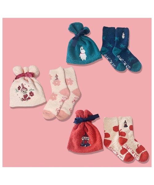 MOOMIN（ムーミン）の「【 MOOMIN 】 もこもこソックスイン巾着 22W11（ソックス/靴下・レディース・ピンク/ブルーグリーン・23-25cm）」の11枚目の写真