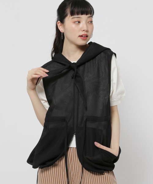 niko and...（ニコアンド）の「レース&メッシュ2WAYベスト（ベスト・レディース・ブラック/オフホワイト/その他9・FREE）」の3枚目の写真