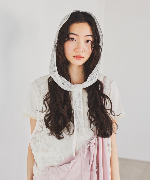 niko and...（ニコアンド）の「レース&メッシュ2WAYベスト（ベスト・レディース・ブラック/オフホワイト/その他9・FREE）」の2枚目の写真