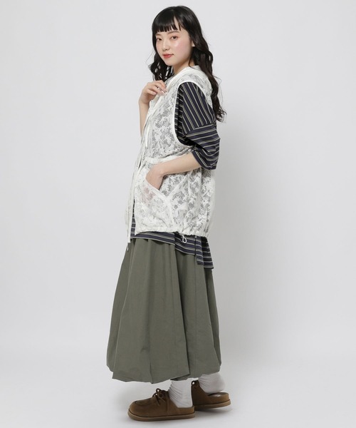 niko and...（ニコアンド）の「レース&メッシュ2WAYベスト（ベスト・レディース・ブラック/オフホワイト/その他9・FREE）」の5枚目の写真