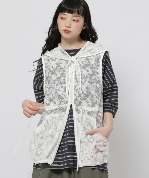 niko and...（ニコアンド）の「レース&メッシュ2WAYベスト（ベスト・レディース・ブラック/オフホワイト/その他9・FREE）」の6枚目の写真