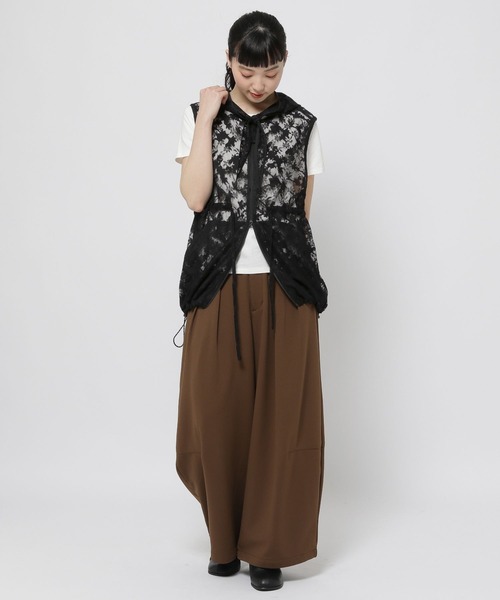 niko and...（ニコアンド）の「レース&メッシュ2WAYベスト（ベスト・レディース・ブラック/オフホワイト/その他9・FREE）」の8枚目の写真