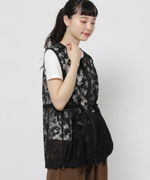 niko and...（ニコアンド）の「レース&メッシュ2WAYベスト（ベスト・レディース・ブラック/オフホワイト/その他9・FREE）」の11枚目の写真